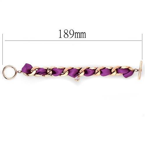 IP Rose Gold(Ion Plating) Stainless Steel Bracelet with Top Grade Crystal  in Rose
