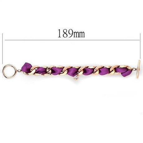 IP Rose Gold(Ion Plating) Stainless Steel Bracelet with Top Grade Crystal  in Rose