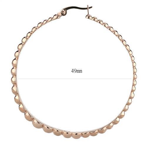 IP Rose Gold(Ion Plating) Stainless Steel Earrings with No Stone