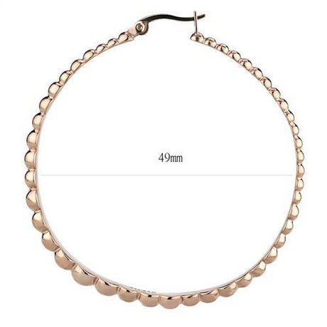 IP Rose Gold(Ion Plating) Stainless Steel Earrings with No Stone