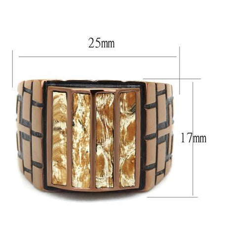 IP Coffee light Stainless Steel Ring with Leather  in Multi Color