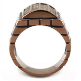 IP Coffee light Stainless Steel Ring with Leather  in Multi Color