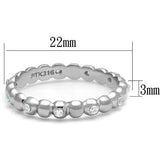 High polished (no plating) Stainless Steel Ring with AAA Grade CZ  in Clear