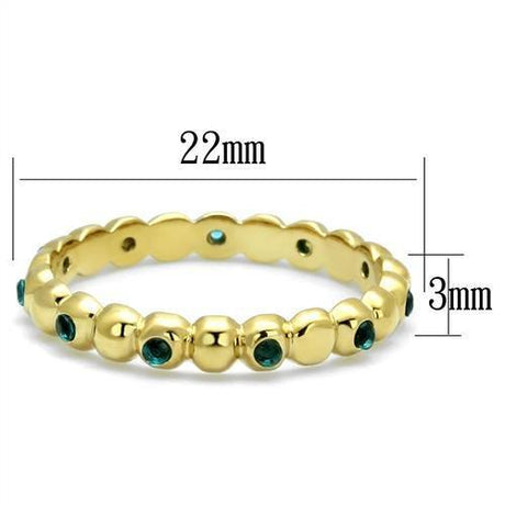 IP Gold(Ion Plating) Stainless Steel Ring with Synthetic Synthetic Glass in Montana