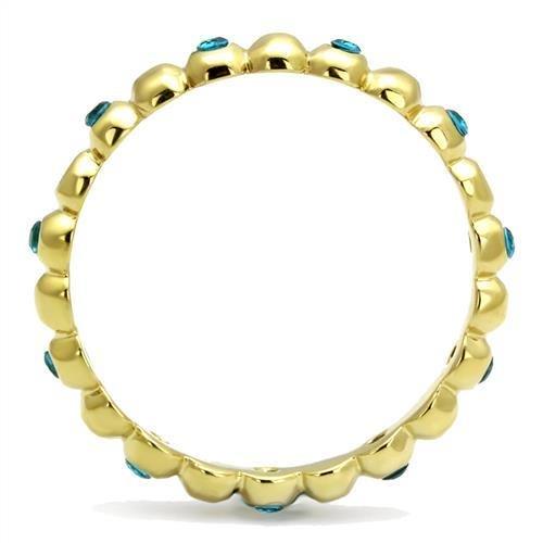 IP Gold(Ion Plating) Stainless Steel Ring with Synthetic Synthetic Glass in Montana