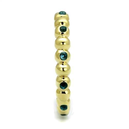 IP Gold(Ion Plating) Stainless Steel Ring with Synthetic Synthetic Glass in Montana