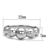 High polished (no plating) Stainless Steel Ring with AAA Grade CZ  in Clear