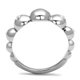 High polished (no plating) Stainless Steel Ring with AAA Grade CZ  in Clear