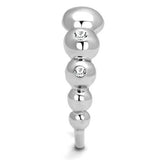 High polished (no plating) Stainless Steel Ring with AAA Grade CZ  in Clear