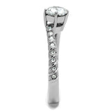 High polished (no plating) Stainless Steel Ring with AAA Grade CZ  in Clear