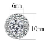 High polished (no plating) Stainless Steel Earrings with AAA Grade CZ  in Clear