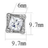 High polished (no plating) Stainless Steel Earrings with AAA Grade CZ  in Clear