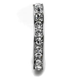 High polished (no plating) Stainless Steel Ring with Top Grade Crystal  in Clear