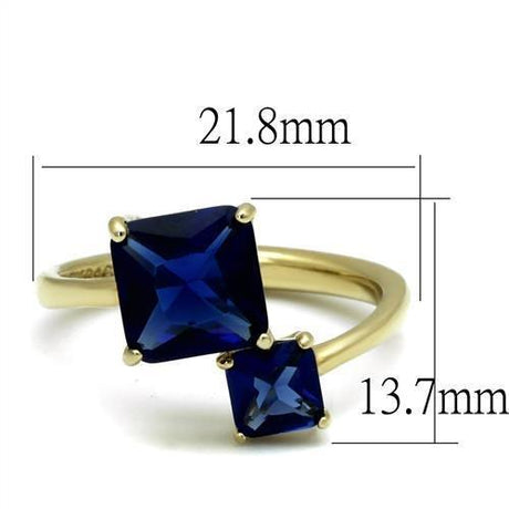 IP Gold(Ion Plating) Stainless Steel Ring with Synthetic Synthetic Glass in Montana