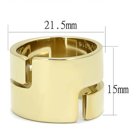 IP Gold(Ion Plating) Stainless Steel Ring with No Stone