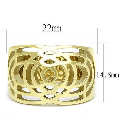 IP Gold(Ion Plating) Stainless Steel Ring with No Stone