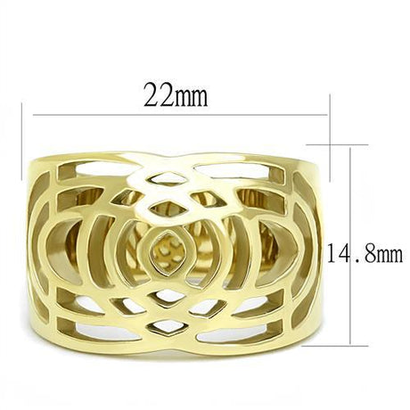 IP Gold(Ion Plating) Stainless Steel Ring with No Stone