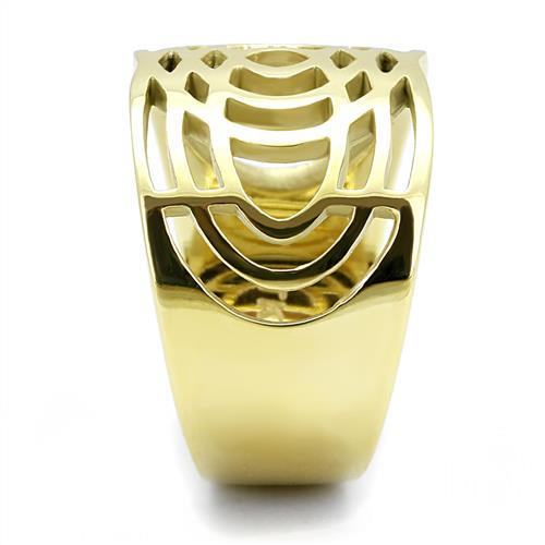 IP Gold(Ion Plating) Stainless Steel Ring with No Stone