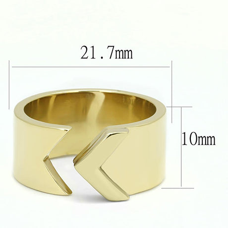 IP Gold(Ion Plating) Stainless Steel Ring with No Stone