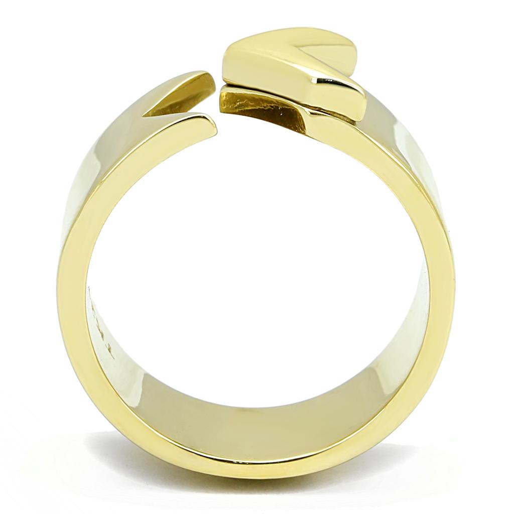 IP Gold(Ion Plating) Stainless Steel Ring with No Stone