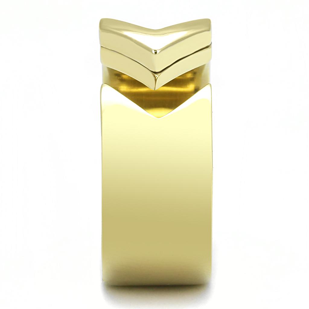 IP Gold(Ion Plating) Stainless Steel Ring with No Stone