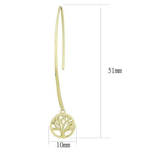 IP Gold(Ion Plating) Stainless Steel Earrings with No Stone