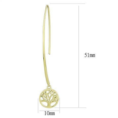 IP Gold(Ion Plating) Stainless Steel Earrings with No Stone