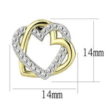 Two-Tone IP Gold (Ion Plating) Stainless Steel Earrings with AAA Grade CZ  in Clear