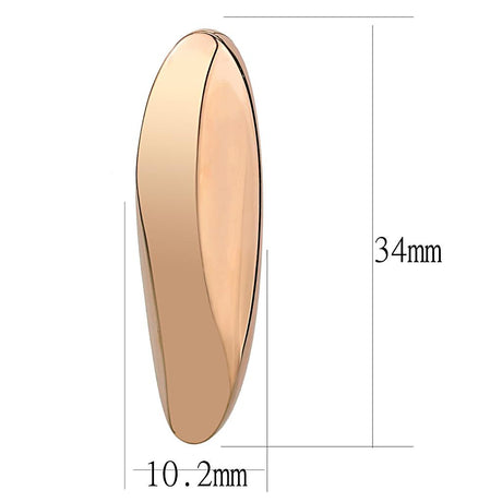 IP Rose Gold(Ion Plating) Stainless Steel Earrings with No Stone