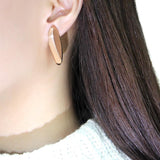 IP Rose Gold(Ion Plating) Stainless Steel Earrings with No Stone