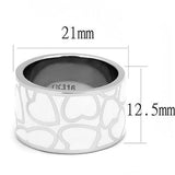 High polished (no plating) Stainless Steel Ring with Epoxy  in White
