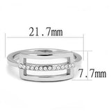 High polished (no plating) Stainless Steel Ring with AAA Grade CZ  in Clear