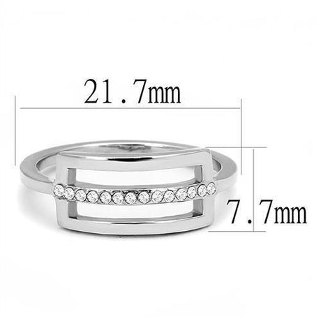 High polished (no plating) Stainless Steel Ring with AAA Grade CZ  in Clear