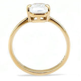 IP Rose Gold(Ion Plating) Stainless Steel Ring with AAA Grade CZ  in Clear