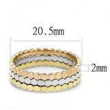 IP Gold & IP Rose Gold (Ion Plating) Stainless Steel Ring with No Stone