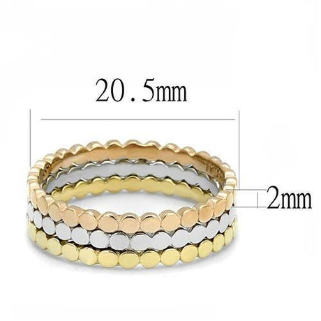 IP Gold & IP Rose Gold (Ion Plating) Stainless Steel Ring with No Stone