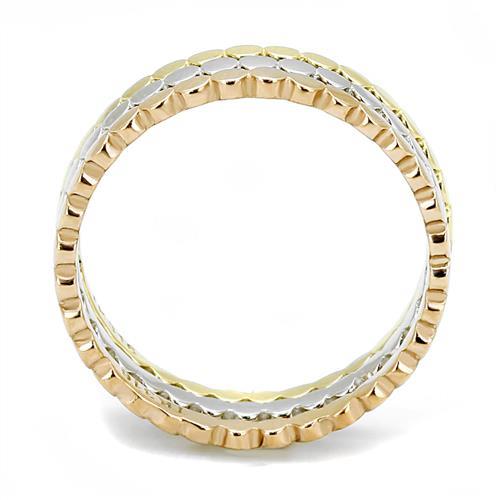 IP Gold & IP Rose Gold (Ion Plating) Stainless Steel Ring with No Stone