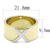 Two-Tone IP Gold (Ion Plating) Stainless Steel Ring with No Stone
