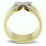 Two-Tone IP Gold (Ion Plating) Stainless Steel Ring with No Stone