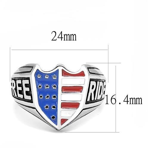 High polished (no plating) Stainless Steel Ring with Epoxy  in Multi Color