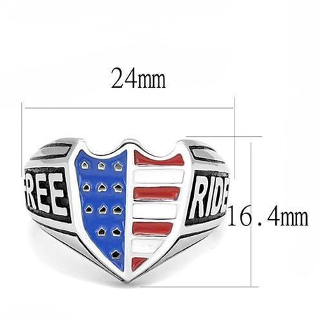 High polished (no plating) Stainless Steel Ring with Epoxy  in Multi Color