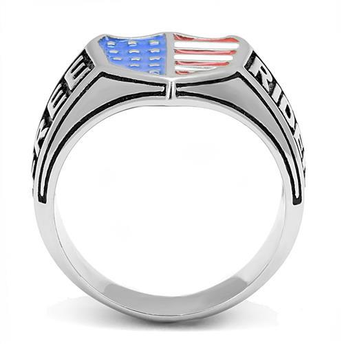High polished (no plating) Stainless Steel Ring with Epoxy  in Multi Color