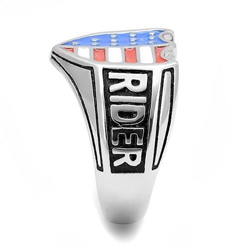 High polished (no plating) Stainless Steel Ring with Epoxy  in Multi Color