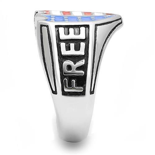 High polished (no plating) Stainless Steel Ring with Epoxy  in Multi Color
