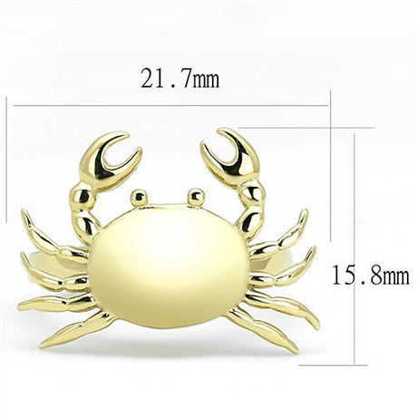 IP Gold(Ion Plating) Stainless Steel Ring with No Stone