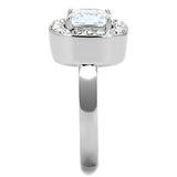 High polished (no plating) Stainless Steel Ring with AAA Grade CZ  in Clear