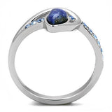 High polished (no plating) Stainless Steel Ring with Semi-Precious Snowflake Obsidian in Montana