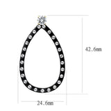 IP Gold+ IP Black (Ion Plating) Stainless Steel Earrings with AAA Grade CZ  in Clear
