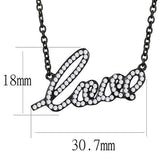 IP Black(Ion Plating) Stainless Steel Chain Pendant with AAA Grade CZ  in Clear