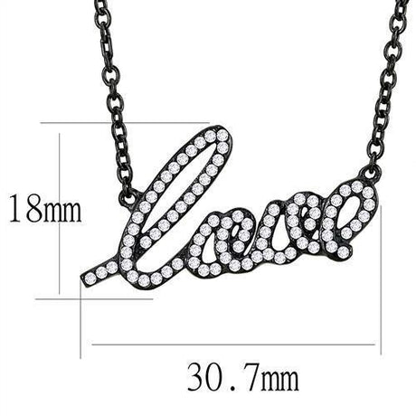 IP Black(Ion Plating) Stainless Steel Chain Pendant with AAA Grade CZ  in Clear